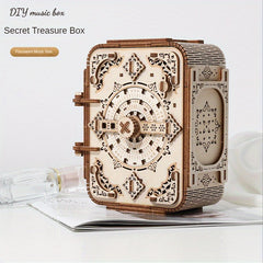 Wooden DIY Secret Treasure Box Music Box 3D Puzzle Model