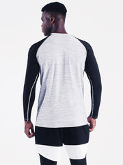 Men's Long Sleeve Block Sport Sweatshirt Quick Drying Loose T shirt