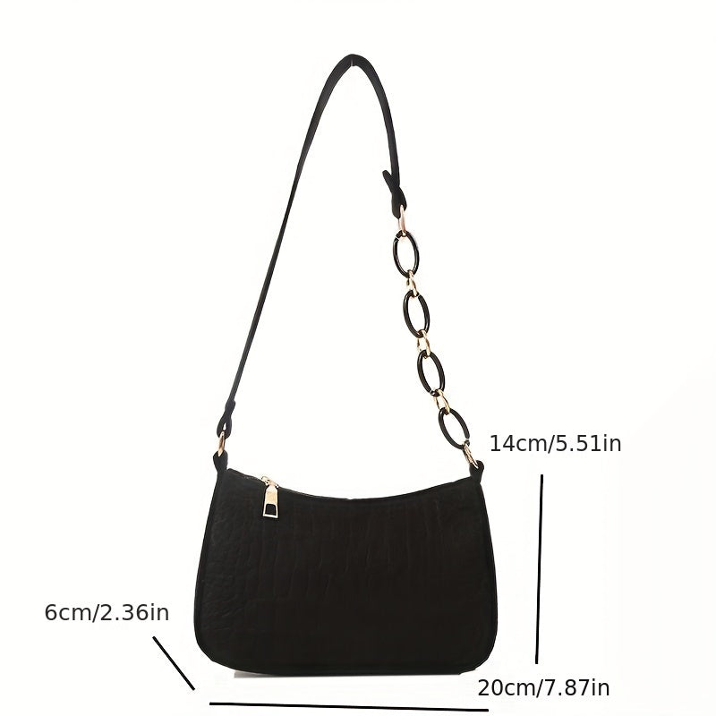 Crocodile Pattern Hobo Bag Shoulder Bag Women's Casual Handbag