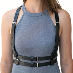 Punk Waist Harness Belt Body Corset Gothic PU Belt Women