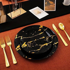 60pc Golden Disposable Plates for Halloween Thanksgiving Christmas
