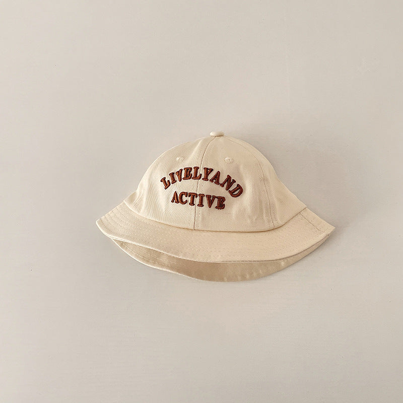 Baby Boys Casual Embroidery Bucket Hat Sun Protection Hat
