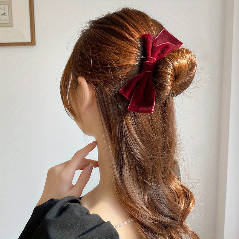 Velvet Bow Hair Tie Hair Styler Bun Maker No Hair Damage Hair Accessories