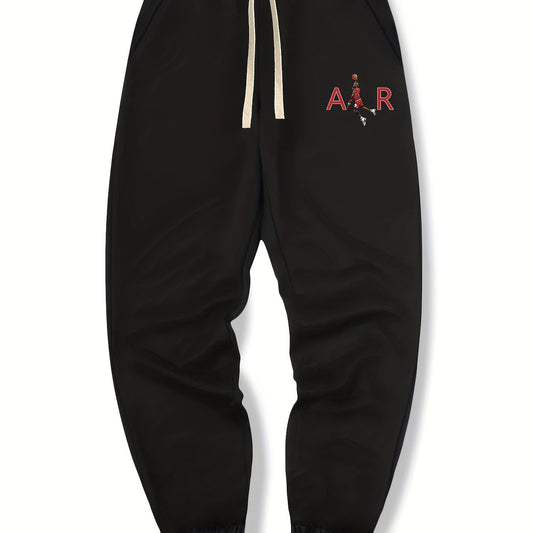 AIR Print Drawstring Sweatpants Loose Fit Pants Men's Casual Joggers