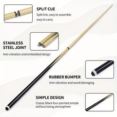 Hardwood Billiard Cue Sticks for Pool, Indoor Games