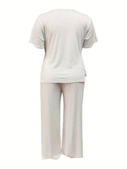 Women's Plus Short Sleeve V Neck Knot Top