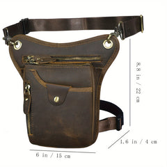 Top Layer Cowhide Waist Bag Classic & Stylish Fanny Pack for Travelers