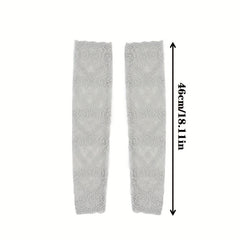 Elastic Lace Fingerless Gloves Women's Sunscreen Driving Long Gloves