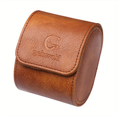 WESSLECO PU Leather Watch Storage Box Single Watch Case Holder