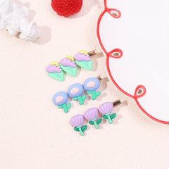 3pcs Baby Girls Hair Clip Cartoon Flower Duck Billed Clip