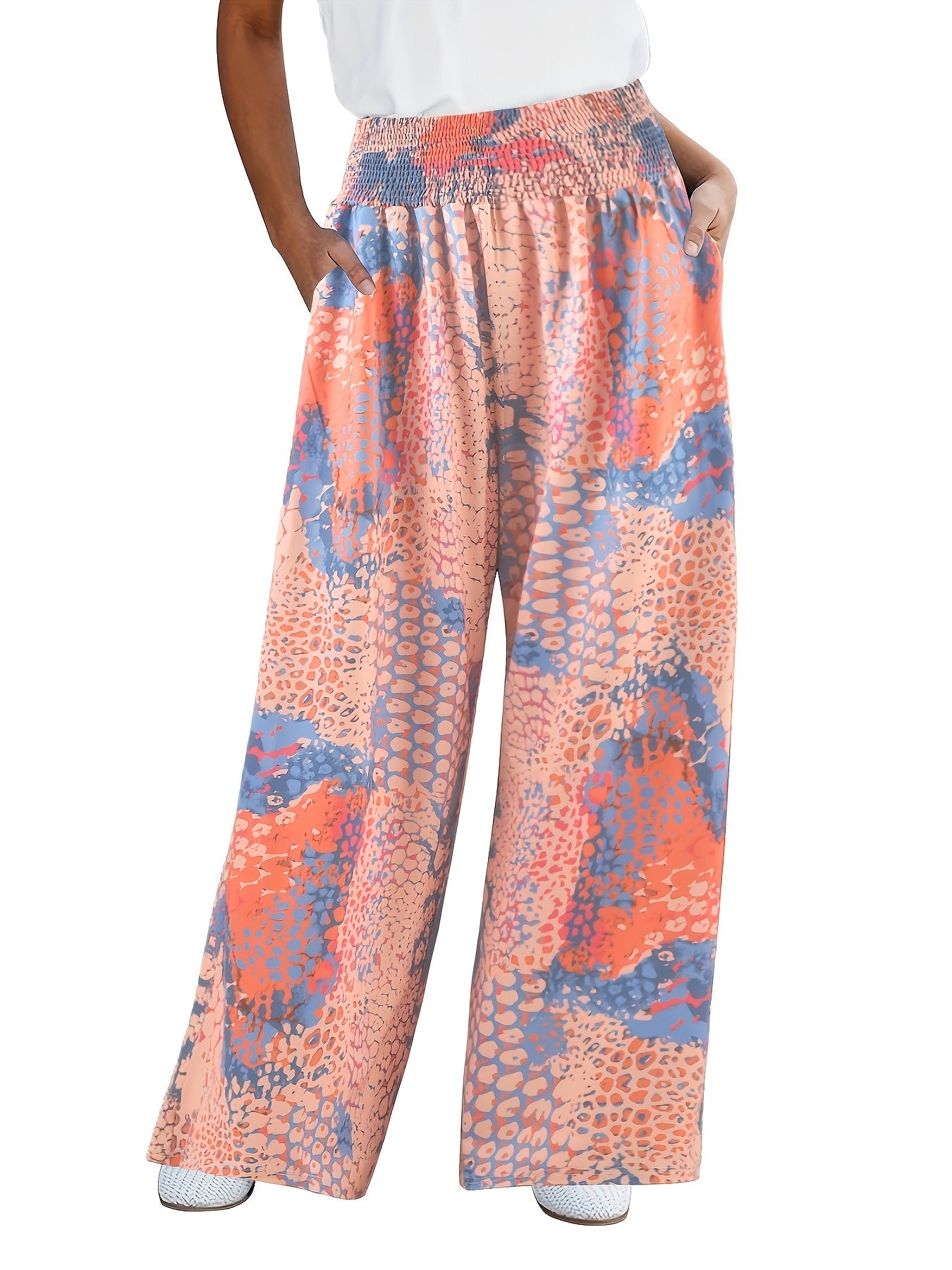  Tie Dye Wide Leg Pants w/ Pockets