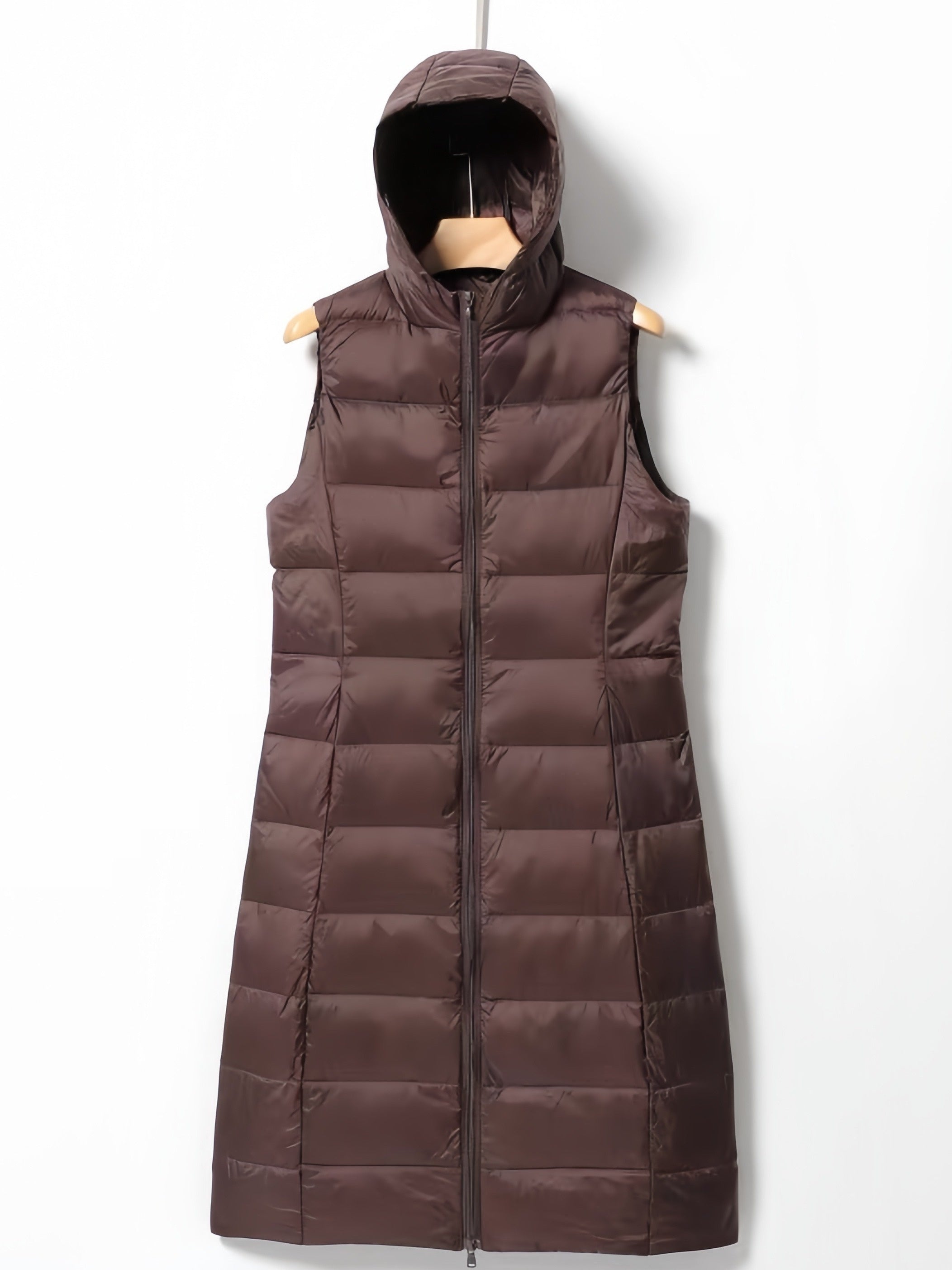 Slim Fit Sleeveless Puffer Jacket Hooded