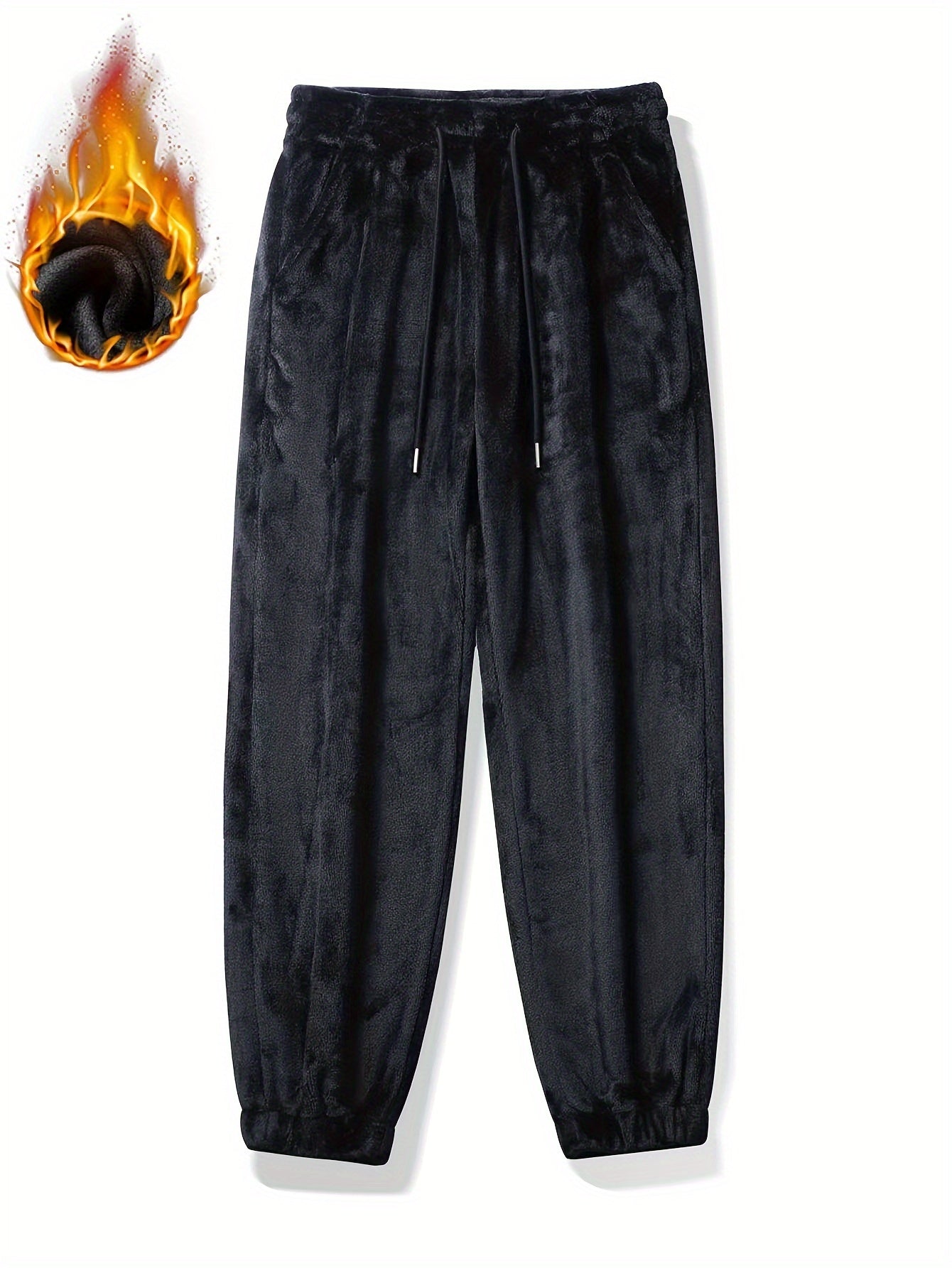 Men's Plush Thermal Sweatpants Pocket Jogger Pants