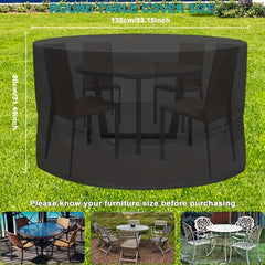 Round Garden Table Cover Waterproof Anti UV Outdoor Circular Table Cover