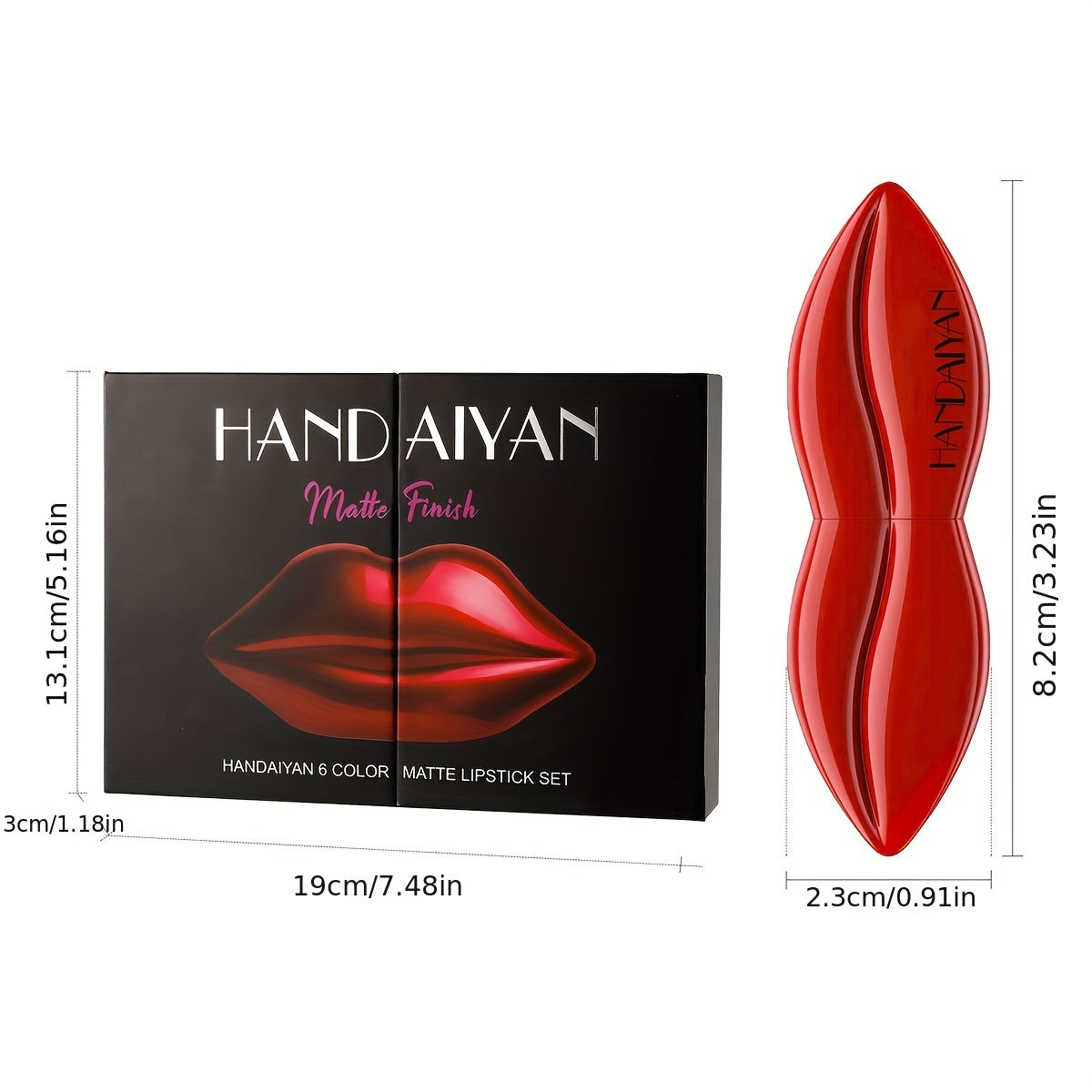 6Pcs Matte Lipstick Set High Pigmented Velvet Matte Finish Lip Gloss