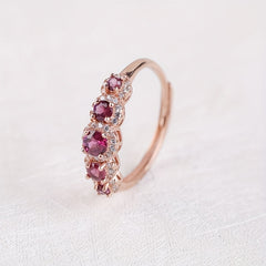 S925 Silver Purple Garnet Ring & Jewelry for Women