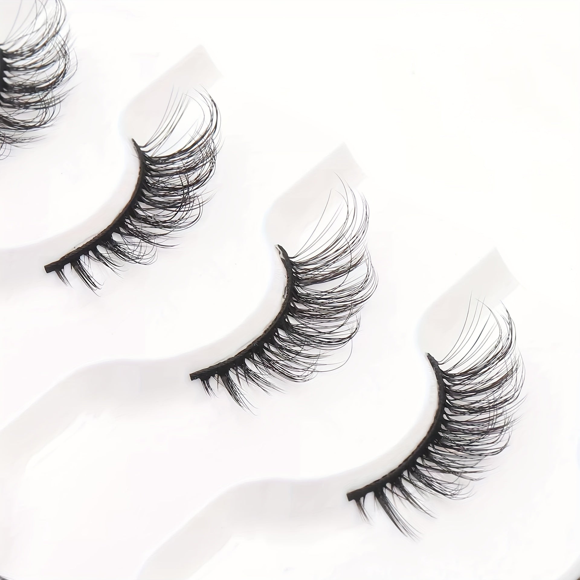 5 pairs of European & American half eye false lashes 3D thick curl
