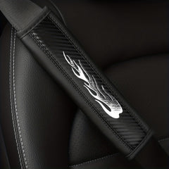 Carbon Fiber Leather Pattern Shoulder Protector Set for Car Seat Belt