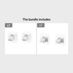 2pcs Adhesive Hanging Pole Holder No Drilling Curtain Rod Holder