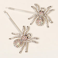 Spider Hair Pin Rhinestone Gothic Punk Crystal Bobby Pin Halloween Accessory