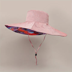 Tie Dye Print Reversible Sun Hat Wide Brim Bucket Hat UV Protection