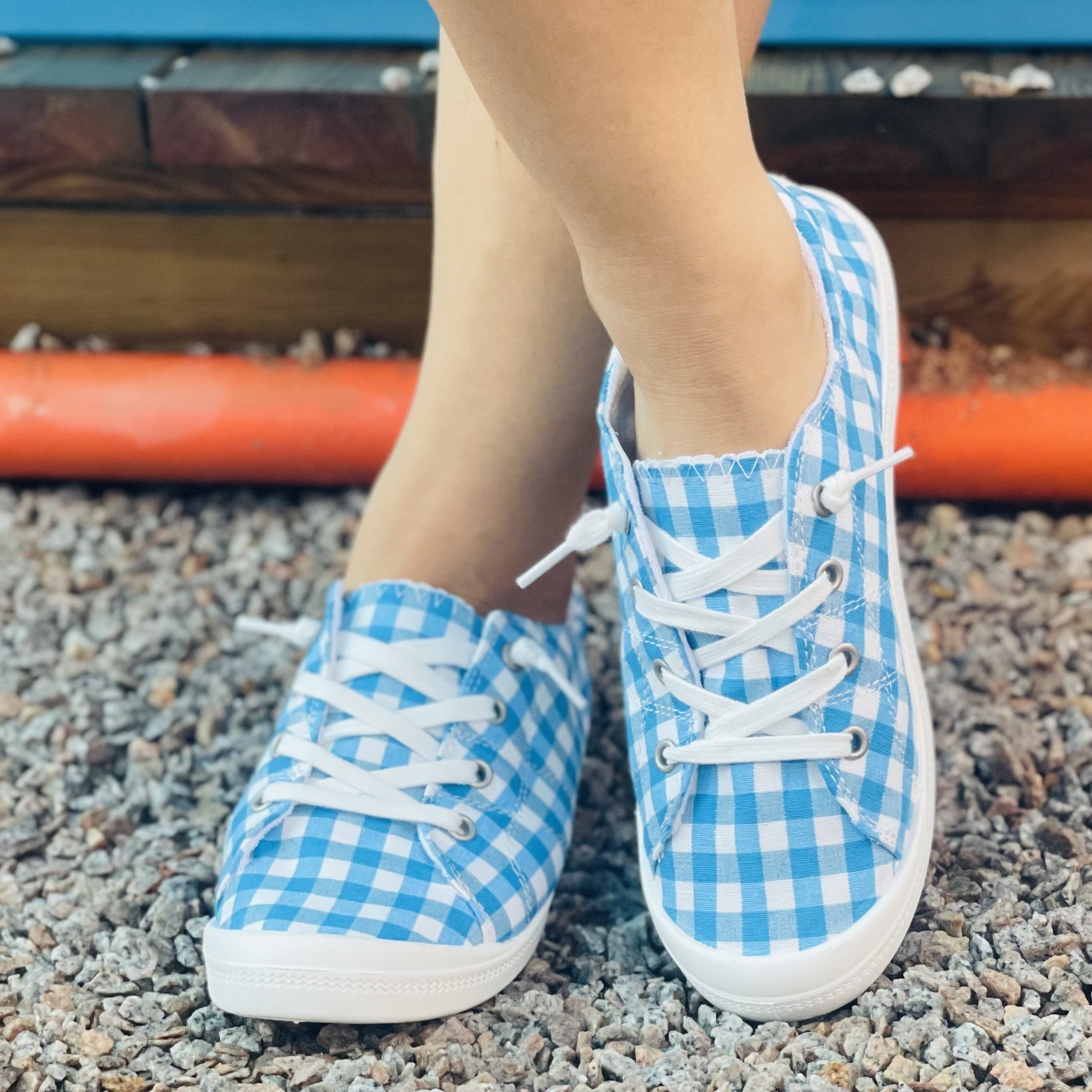 Plaid Canvas Shoes Women's Lace Up Lightweight Outdoor Casual Shoes