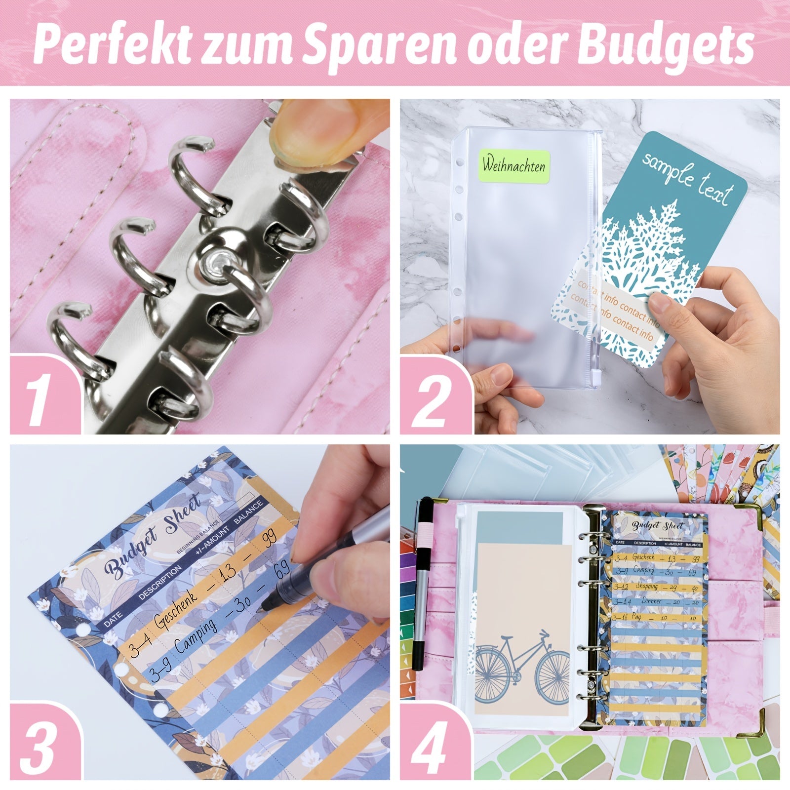 Budget Planner Binder A6 Faux Leather Marble Cover Financial Method Budget Book