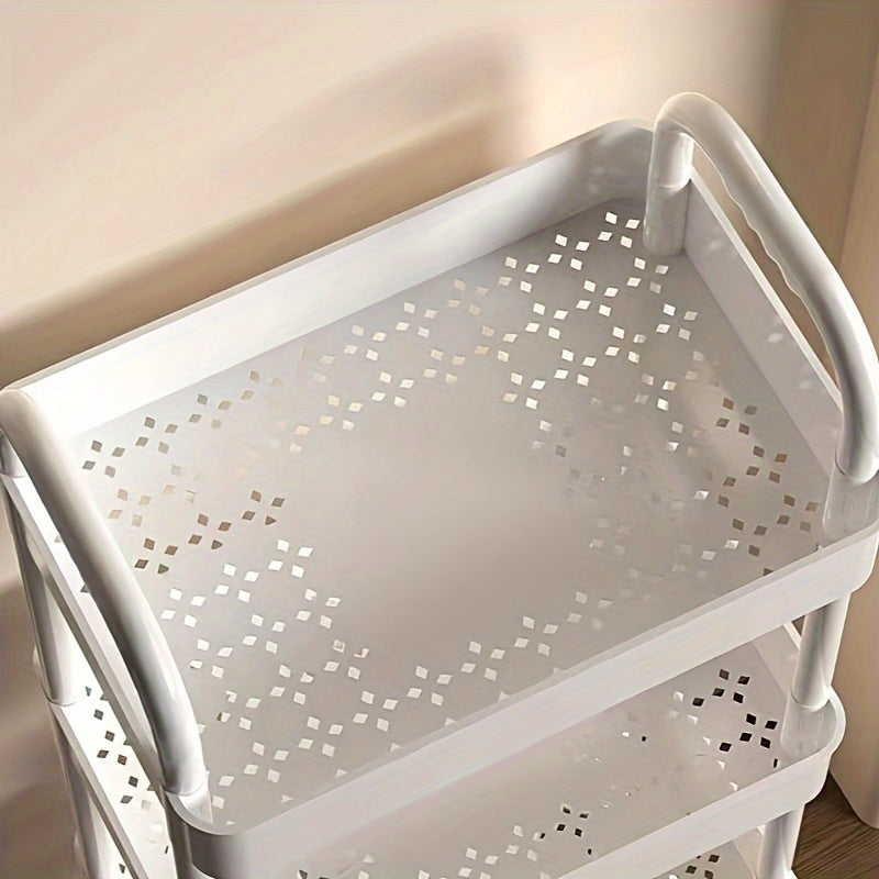 Pulley Movable Push Frame Storage Cart with Wheels