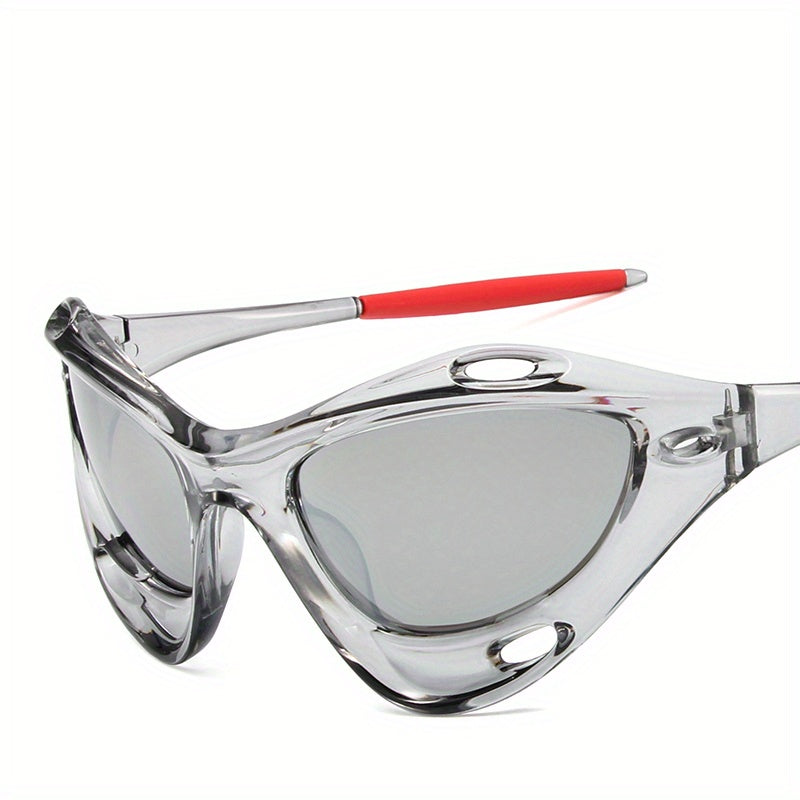 Y2K Wrap Around Sunglasses Hollow Shield Eyewear UV400