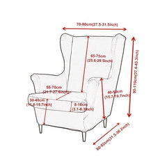 Spandex Stretchy Wingback Armchair Cover Set, Elastic Slipcover for Furniture