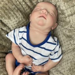 Silicone Reborn Boy Doll with Light Beige Details & Closed Eyes