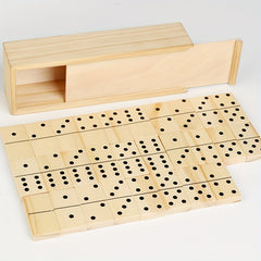 Wooden Domino Set 28pcs Number Matching Game Tower Building Game