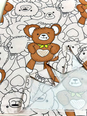 Teddy Bear Print Round Neck Nightdress