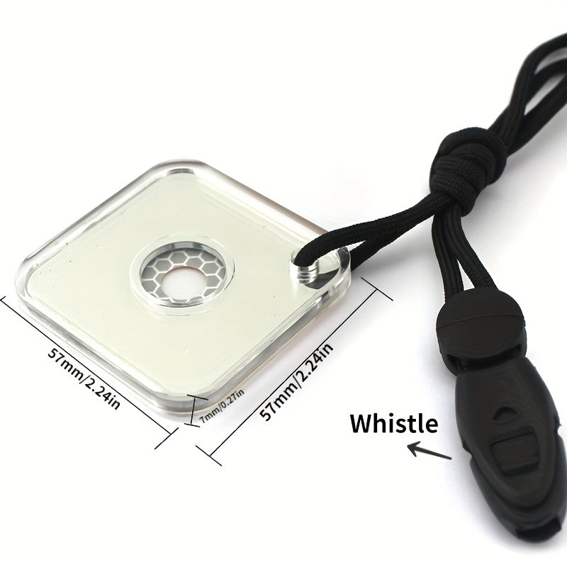 Outdoor Signal Mirror with Rope & Whistle