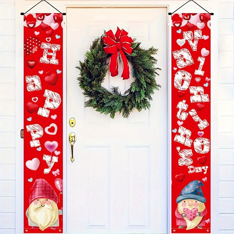 Gnome Doll Pink Red Decorative Couplet Door Hanging Scene Decor