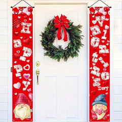 Gnome Doll Pink Red Decorative Couplet Door Hanging Scene Decor