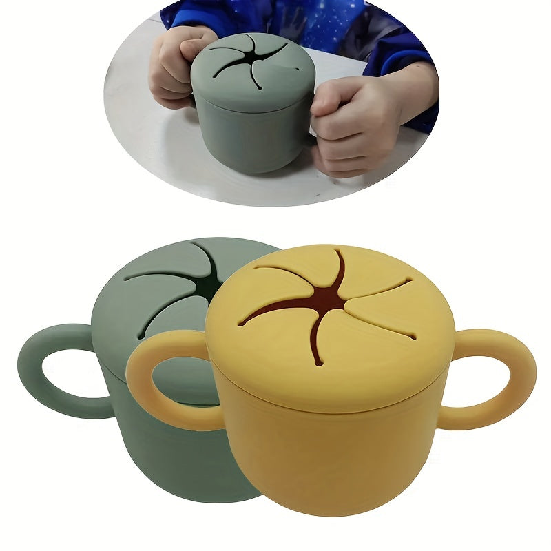 Silicone Spill-Proof Snack Cup for Toddlers, Kids - Non-Spill Cereal Keeper