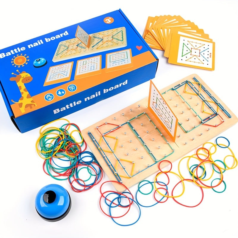 Geometric Shape Recognition Toy Wooden Nail Board Set