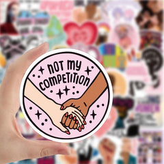 51Pcs Feminist Waterproof Vinyl Decal Laptop Helmet Hats Water Bott Stickers