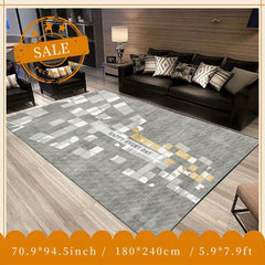 Geometric Faux Cashmere Area Rug Abstract Soft Modern Fluffy Micorfiber Mat