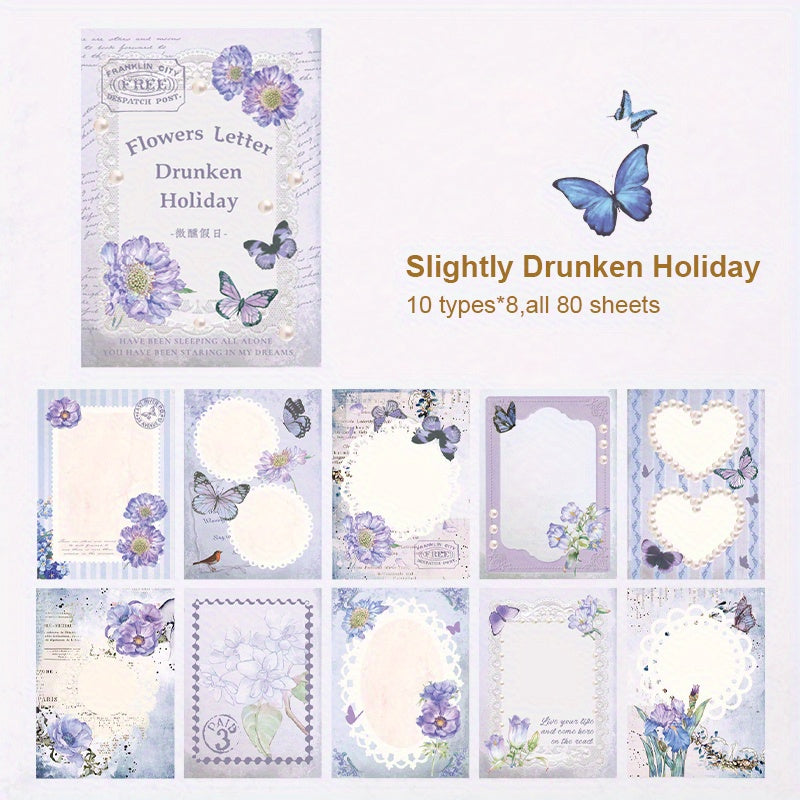80pcs Vintage Scrapbook Supplier Retro Stickers Antique Paper