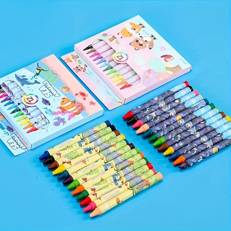 Dreamy Starry Sky Painting Set with 12 Crayon Pencils