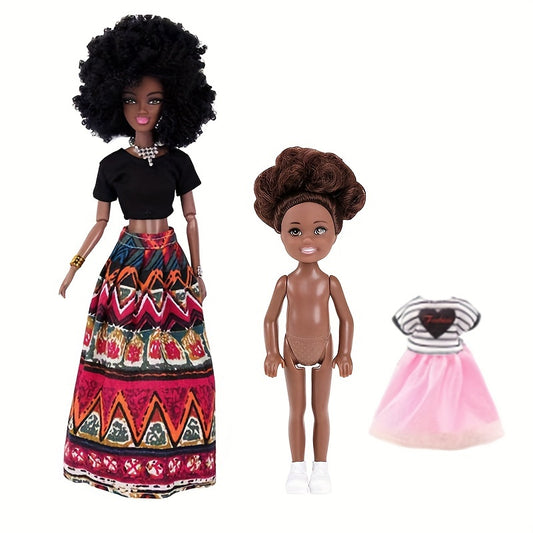 2pcs 5pcs African Doll Dark Skin Doll 11.5 inch Ethnic Clothing Doll