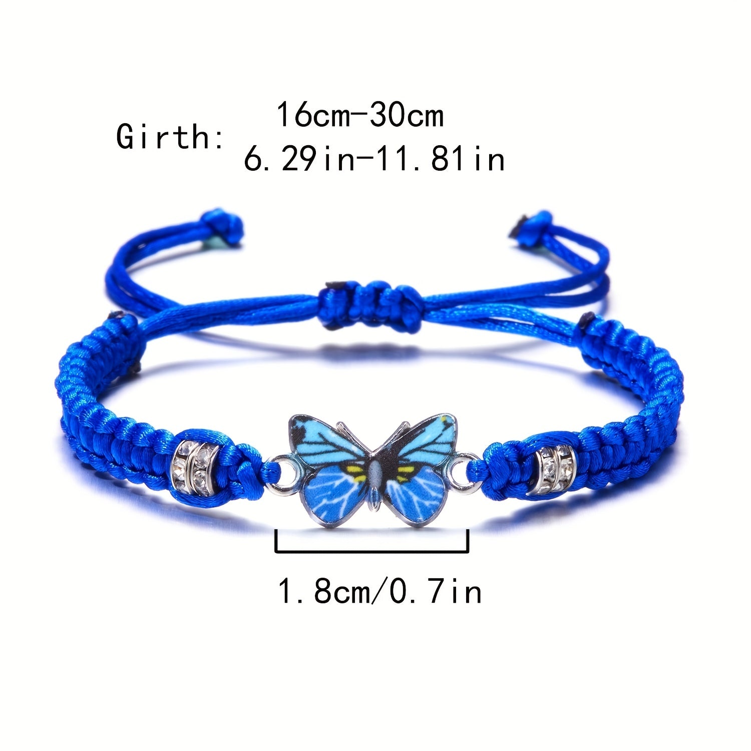 Butterfly Charm Rhinestones Adjustable Bracelet Boho Style