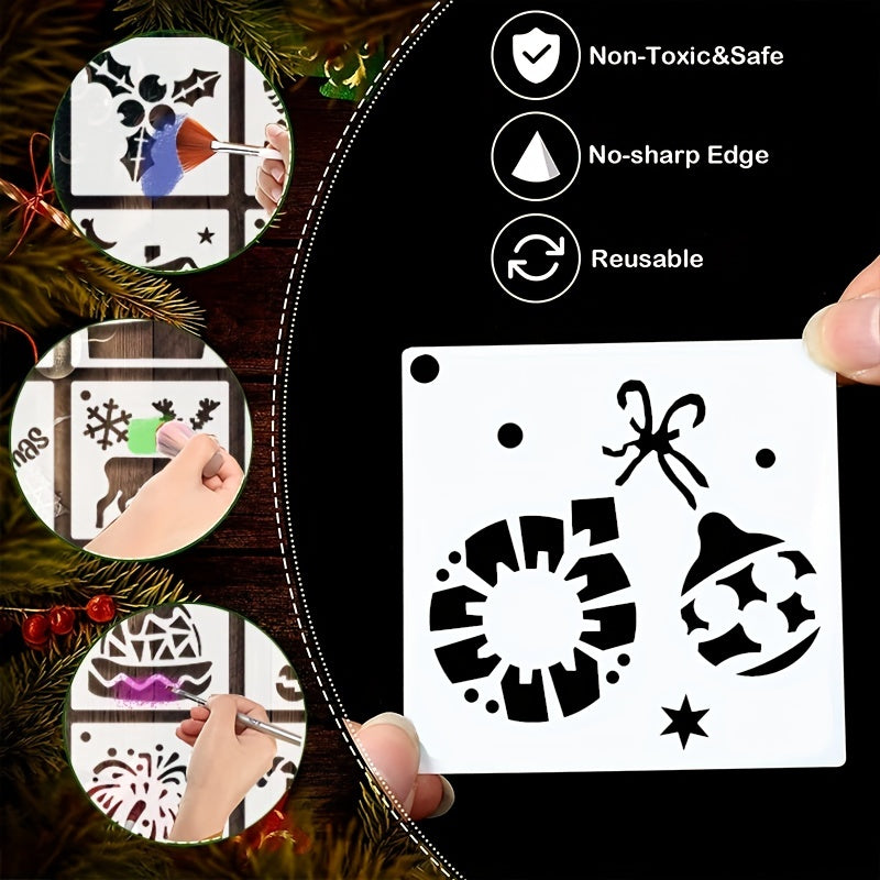 25pcs Christmas Stencils DIY Art Crafts Drawing Template for Painting