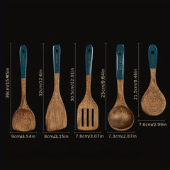 Wooden Utensil Set Kitchen Tools Non Stick Cooking Turner Spatula Spoon