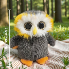 Owl Plush Doll with Expressive Eyes and Fluffy Feathers