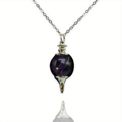 Soul Pendulum Roundness Healing Crystal Necklace Wire Wrapped