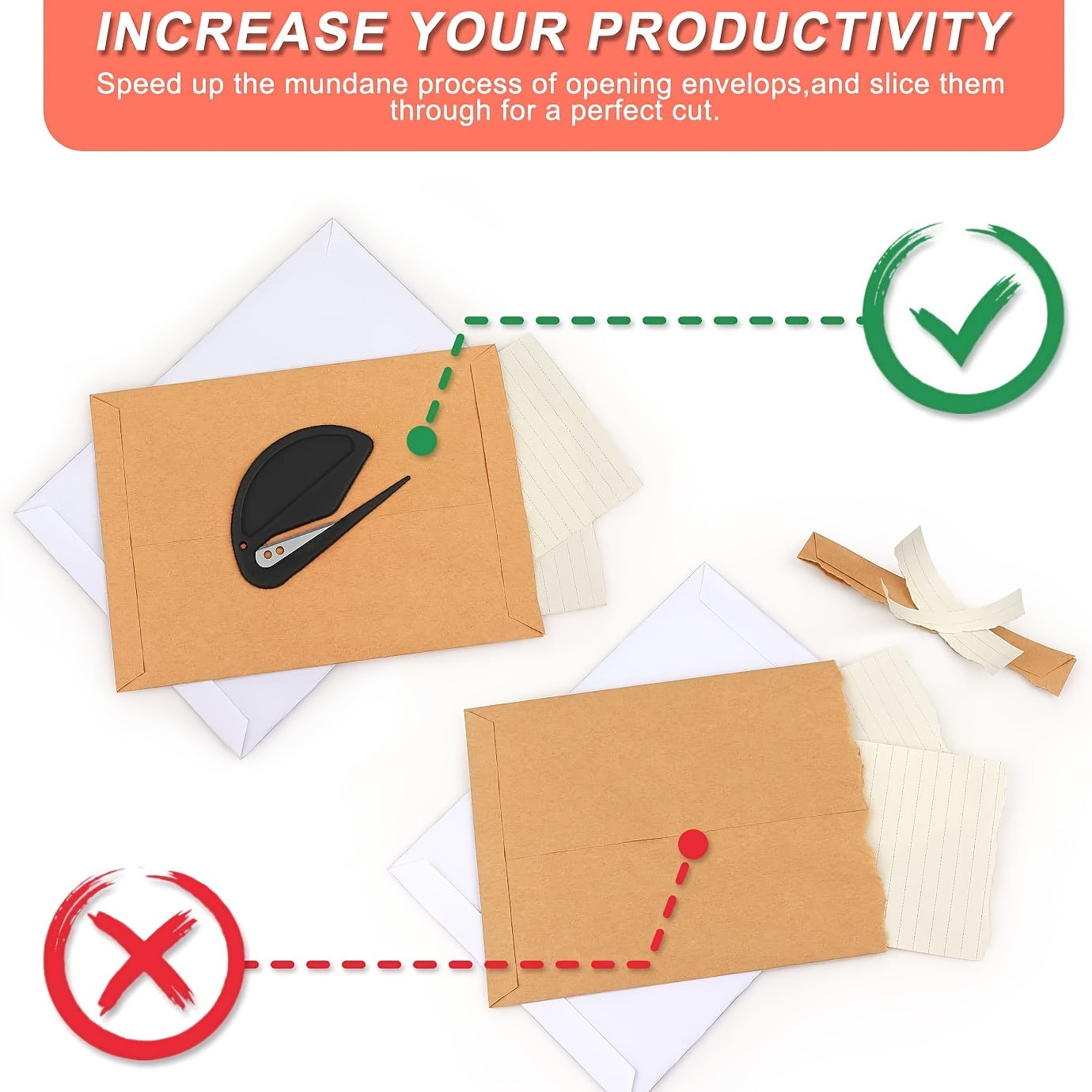 6 Pcs Letter Opener Envelope Slitter Set Sharp And Efficient Open Envelopes