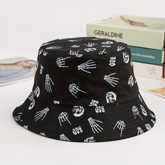 1pc Printed Multicolor Bone Bucket Hat